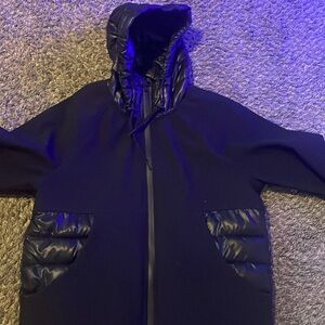 Kenneth Cole two-toned puffer jacket: warm and cozy for winter.